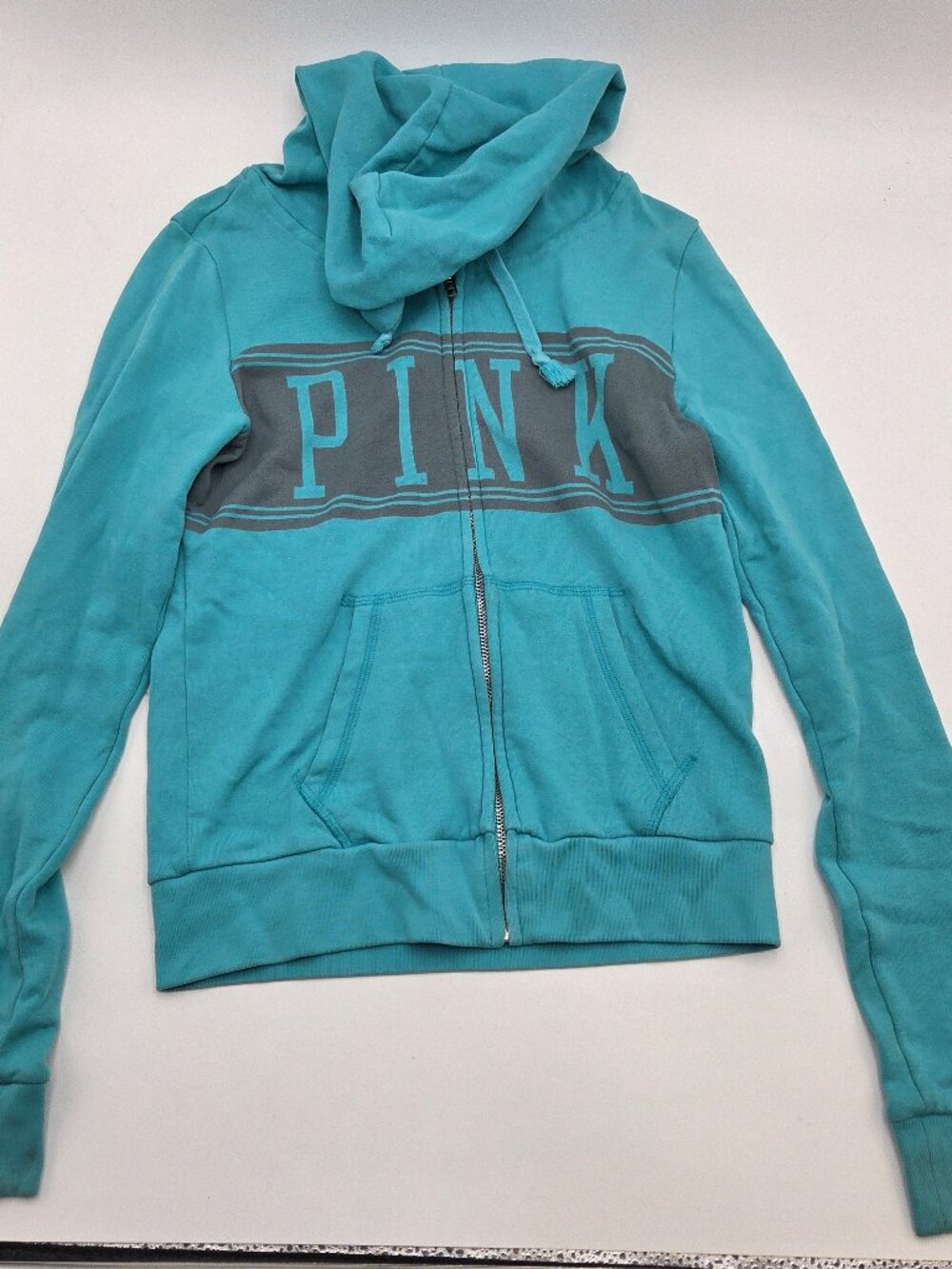 Pink Victoria Secret Hoodie Small Zip Up Blue